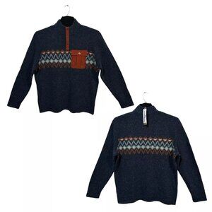 SmartWool Men's Heavy Henley Pull-over Sweater Size XXL Deep Navy Heather